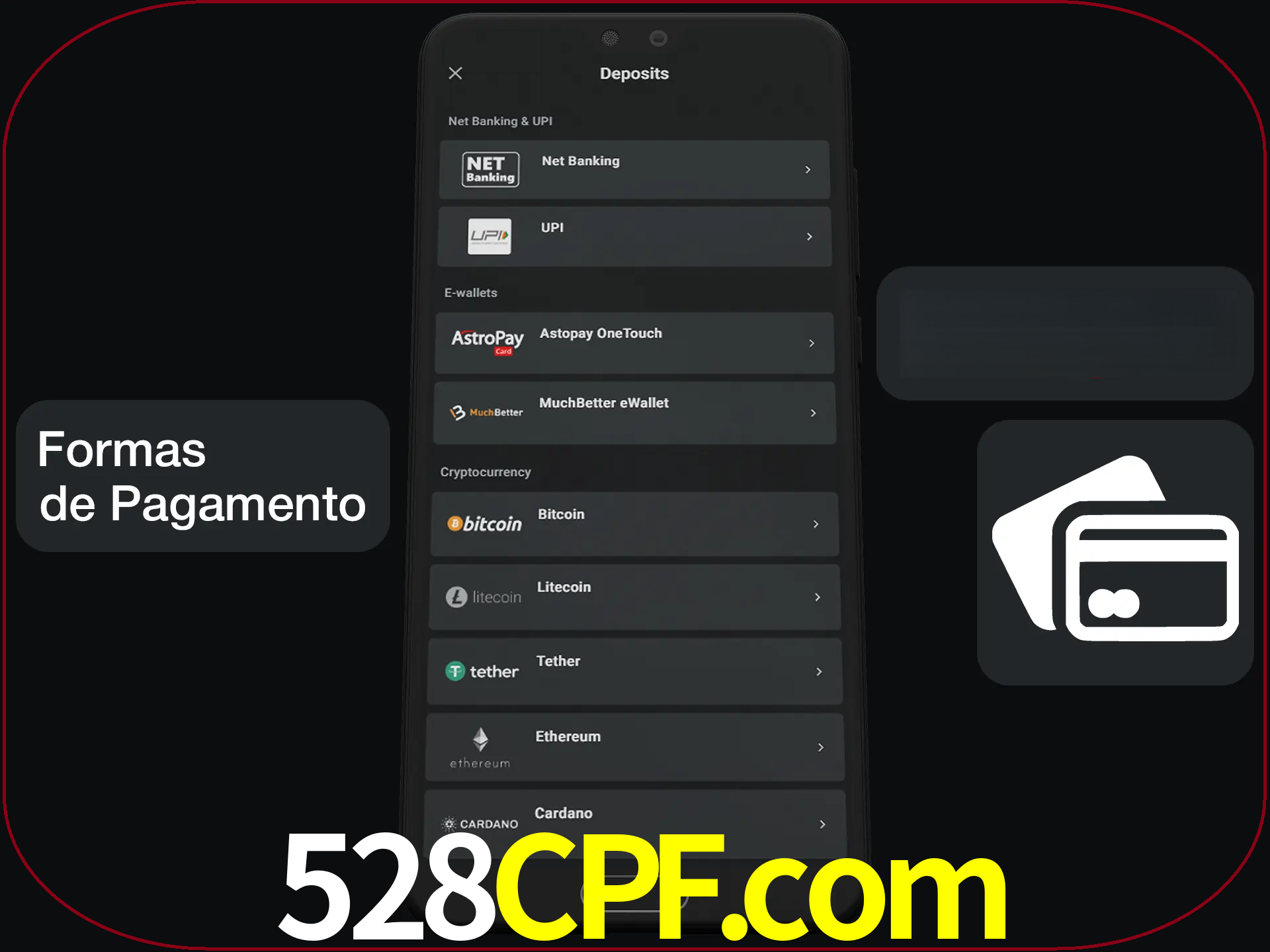 Escolha a forma de pagamento de sua preferência.