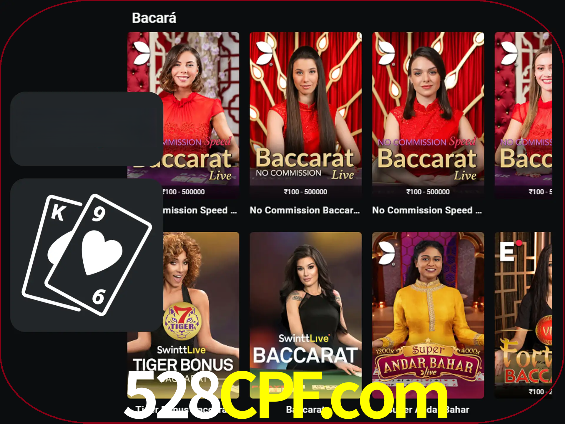 Ganhe muito dinheiro jogando jogos de bacará.