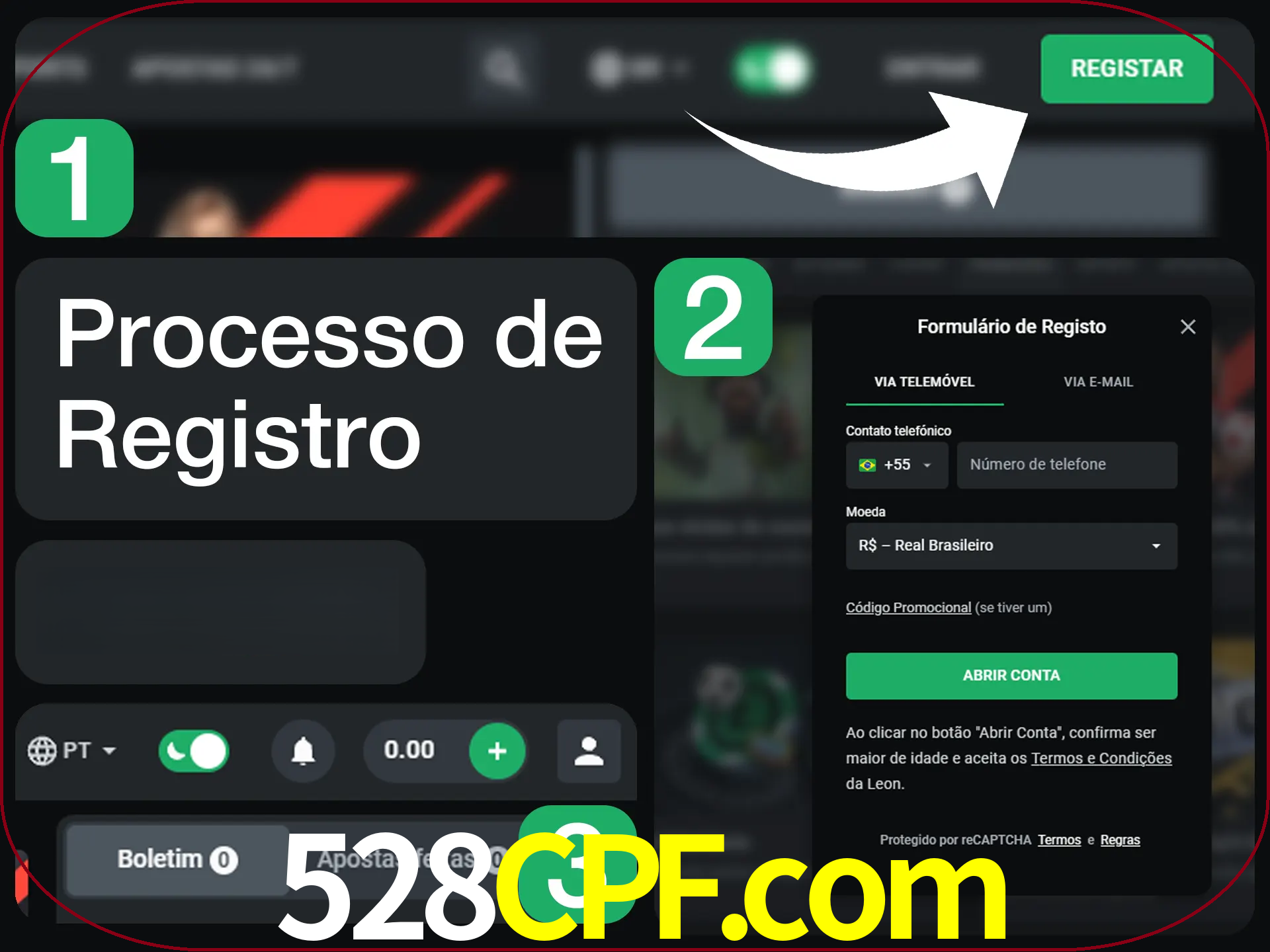 O processo de registro na LeonBet é simples.